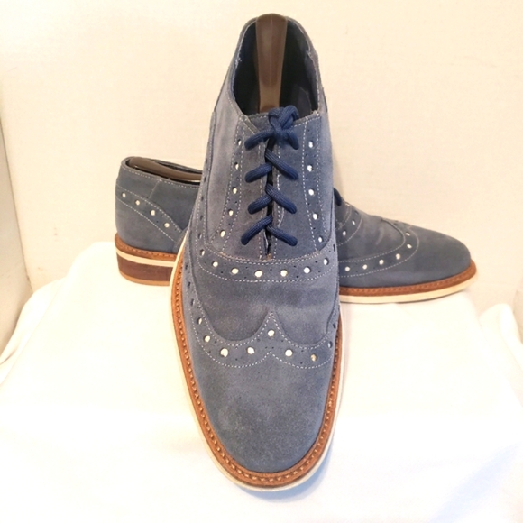 Giorgio Brutini Gray/ Blue Wingtip Size 10 - Picture 1 of 12